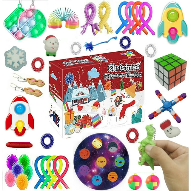 xiaxaixu 24-day Christmas Countdown Calendar Sensory Fidget Toy Bag