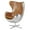 Brown, variant on Pemberly Row Leather & Metal Spitfire Shell Egg Chair in Brown