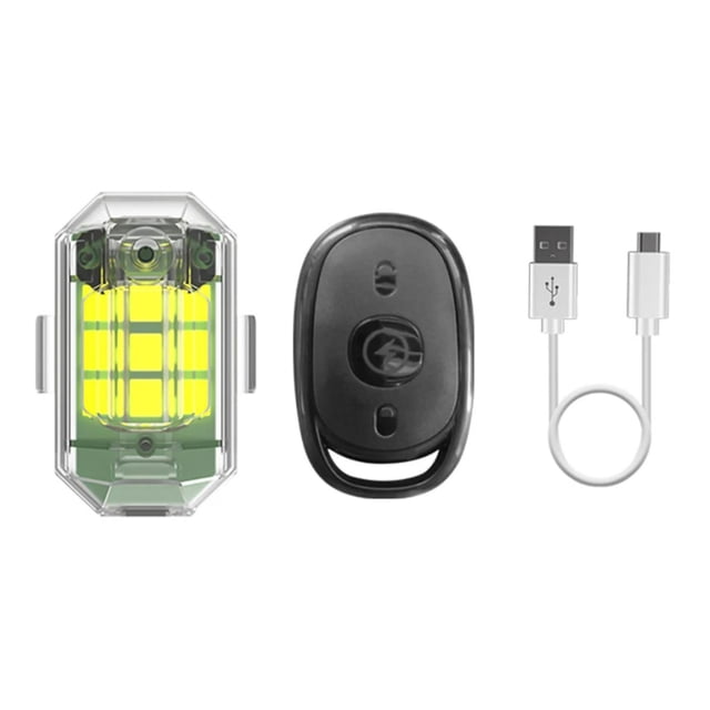 Multi-Color Remote-Controlled Strobe Light with 3.5H Flashing Runtime - 3.7V 350mAh Rechargeable Waterproof LED Lamp for Motorcycle, Bicycle, Drone, Car, Scooter & Electric Vehicle - Fast/Slow Strobe