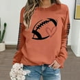 thumbnail image 3 of Women's Football Print Sweatshirt - Round Neck, Elastic Cuffs, Loose Pullover, Casual School Wear, 3 of 8
