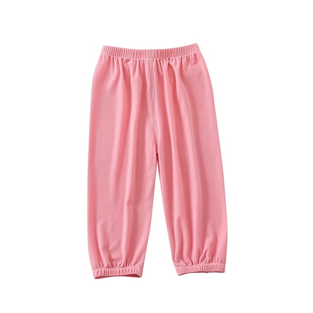 Odeerbi 6M-4Y Niños Niñas Seda Hielo Pantalones Recortados Verano Casual Linterna Pantalones Color Sólido Transpirable Pantalones