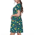 thumbnail image 2 of Naloa Mushrooms Print Womens Summer A-Line Dress with Pockets,Short Sleeve Dresses,Flowy Beach Swing Dress for Vacation Travel, 2 of 6