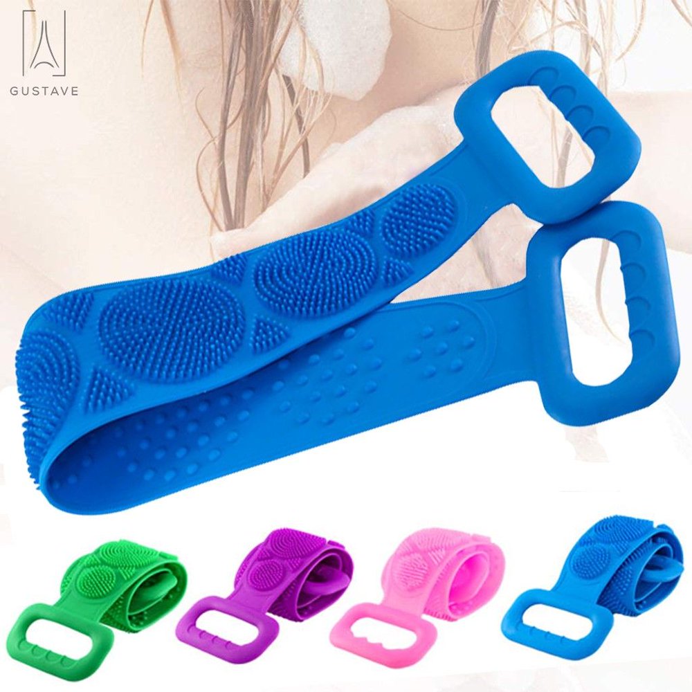 GustaveDesign Silicone Bath Towel Dual Side Scrubber Belt, Silicone