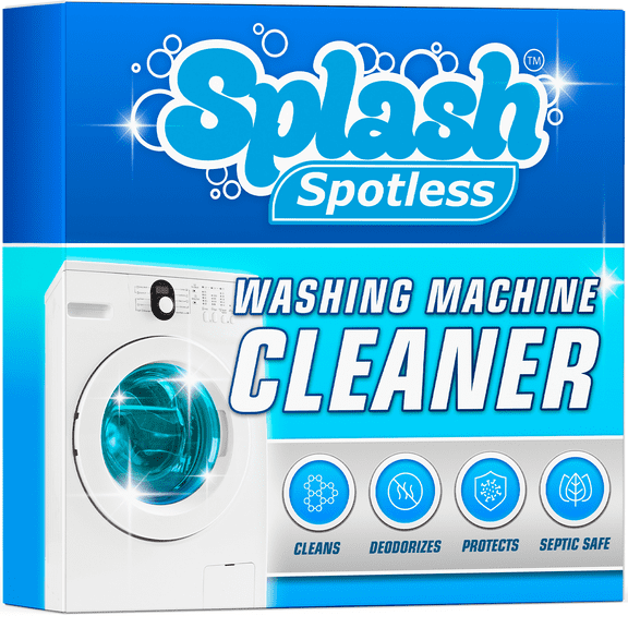 Splash Spotless Washing Machine Cleaner for HE Front Load & Top Load Washers, 1 Count (Pack of 1)