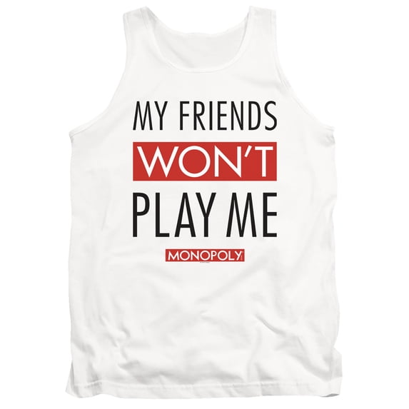 Monopoly My Friends Adult Tank Top White