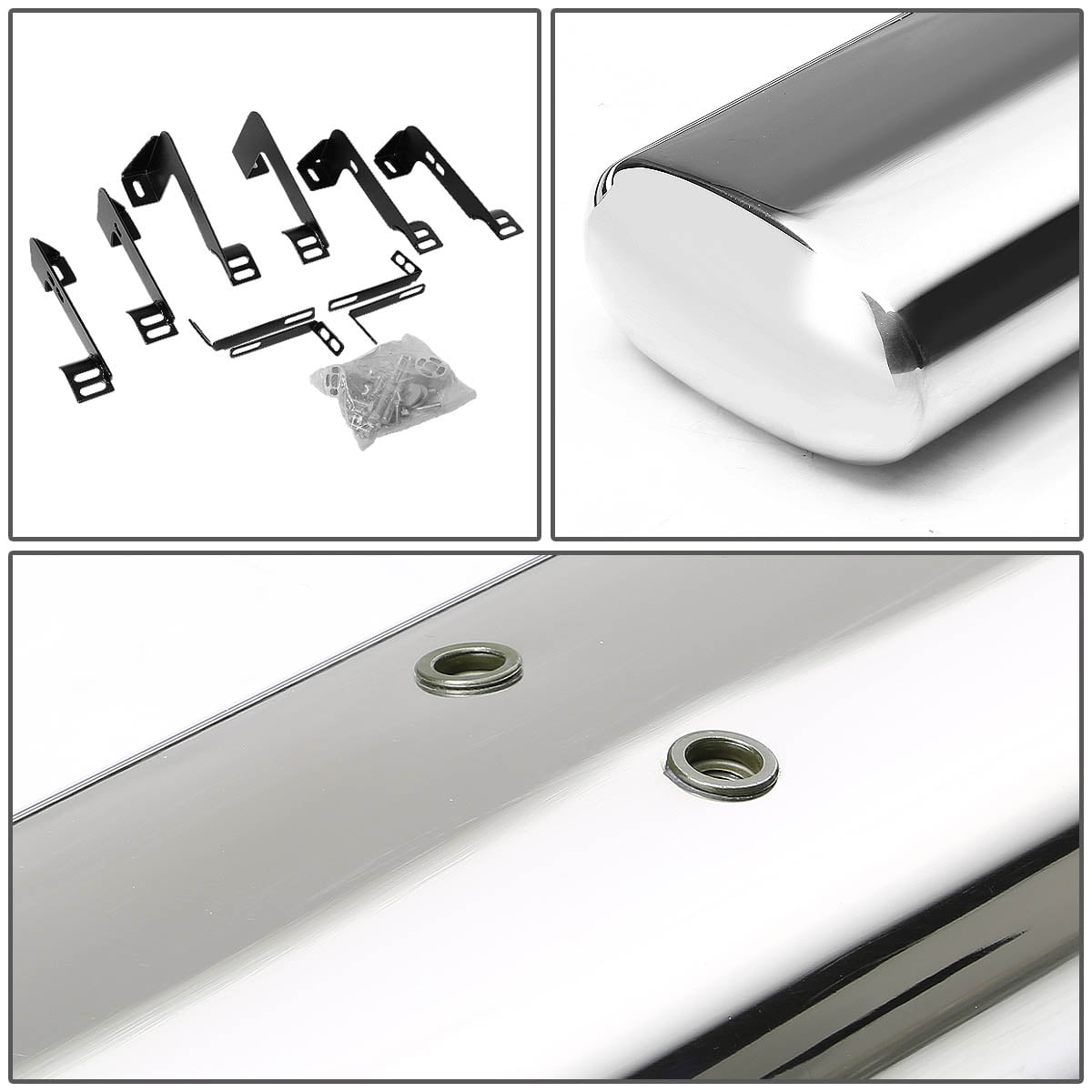 DNA Motoring 4" OD Oval Side Step Nerf Bars Running Boards for 99-14 Silverado 1500 2500 Crew Cab