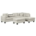 thumbnail image 1 of Clearance! Modern Sectional Sofa with Storage Ottoman, L-Shape Couch with 2 Pillows and Cup Holder,Sectional Sofa with Reversible Chaise for Living Room,Light Gray, 1 of 9