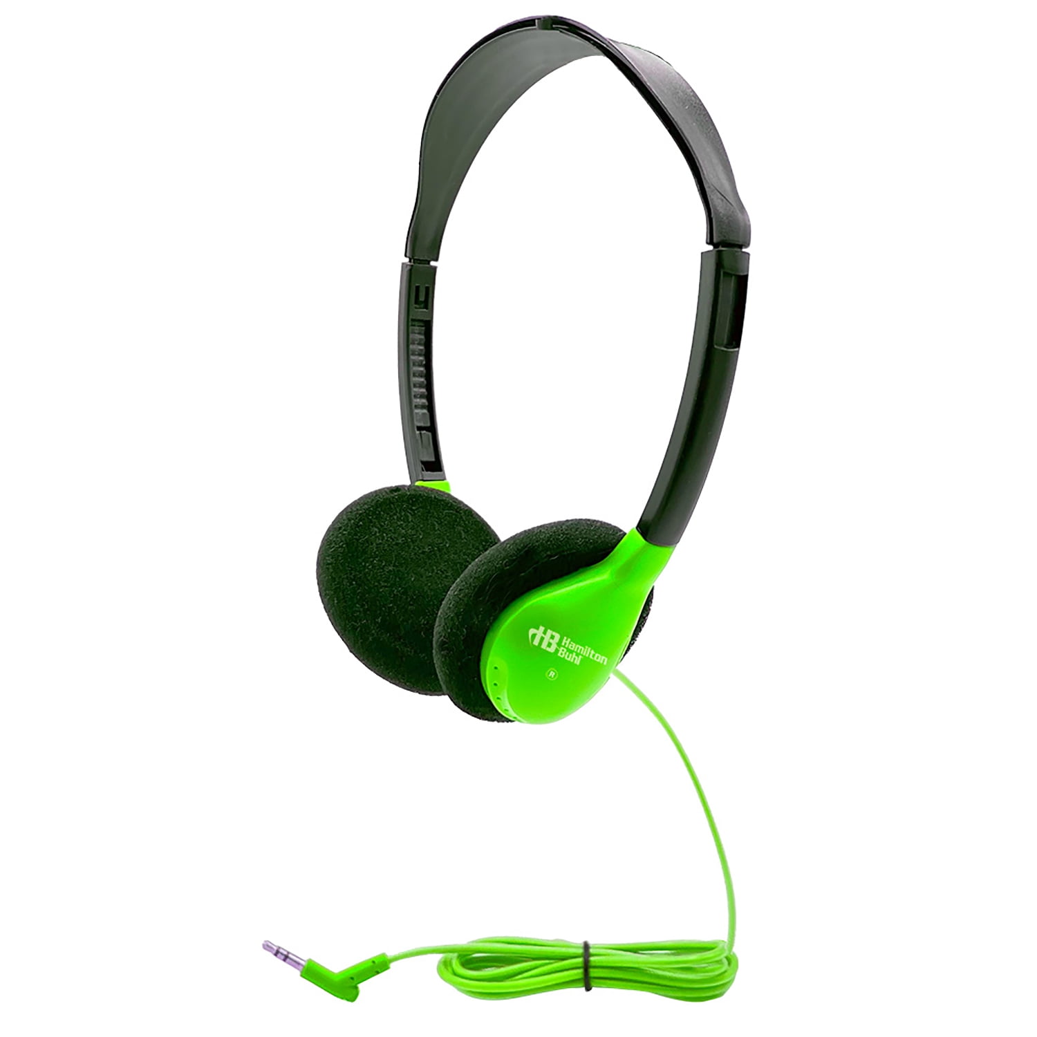 HamiltonBuhl Personal On-Ear Stereo Headphone, Green, Pack of 3