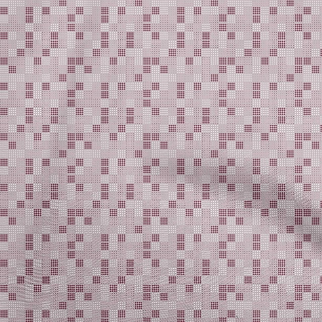 oneOone Tissu en Coton Flex Rose Tissu Géométrique pour Robe Tissu Imprimé au Mètre 40 Pouces de Large