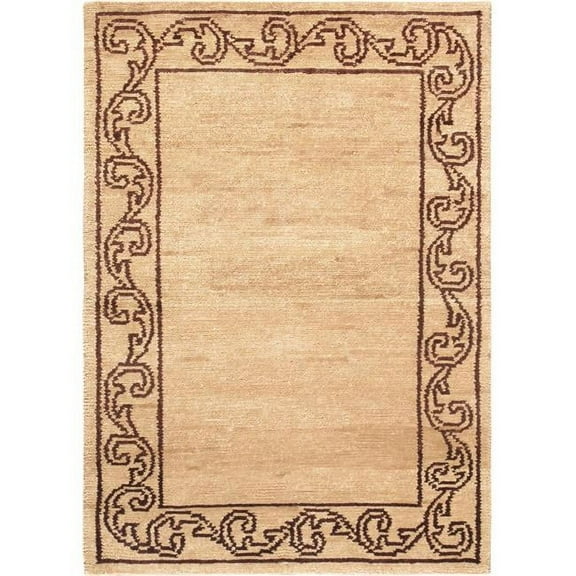 Pasargad Home Modern Modern Colletion Hand-Knotted Lamb's Wool Area Rug- 4' 0" X 5'10"