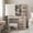 Gray-6 Drawer, variant on Ktaxon Lighted Makeup Vanity Table Set, Dressing Table with Sliding Mirror, Vanity Desk , White