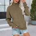 thumbnail image 6 of VISALY Pullover Sweatshirt for Womens Oversized Sweatshirt Fleece Turtleneck Sweatshirt with Pocket Long Sleeve Shirts Plus Size Pullover Cute Tunic Tops Hoodless Sweatshirt Bronze Xl, 6 of 6