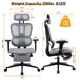 thumbnail image 2 of Ergonomic Office Chair, Comfortable High Back Mesh Computer Chair Rolling Desk Chair - 4D Adjustable Armrest, Adjustable Headrest, Dynamic Lumbar Support, Ergonomic Chair for Home Office Work, Gray, 2 of 8