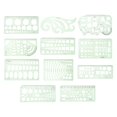thumbnail image 1 of KAKOWELY 1 Set of Geometric Rulers Plastic Design Templates Practical Student Draft Ruler,7.09X"X4.13"X0.08", 1 of 5