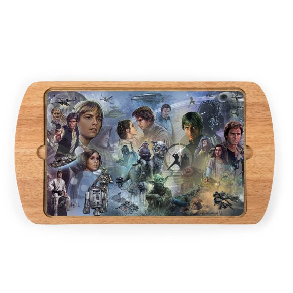 TOSCANA Star Wars - Billboard Glass Top Serving Tray, Rubberwood