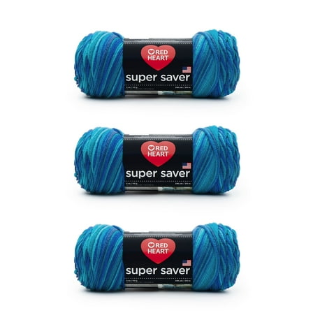 Red Heart Super Saver Macaw Yarn - 3 Pack of 141g/5oz - Acrylic - 4 Medium (Worsted) - 364 Yards - Knitting/Crochet