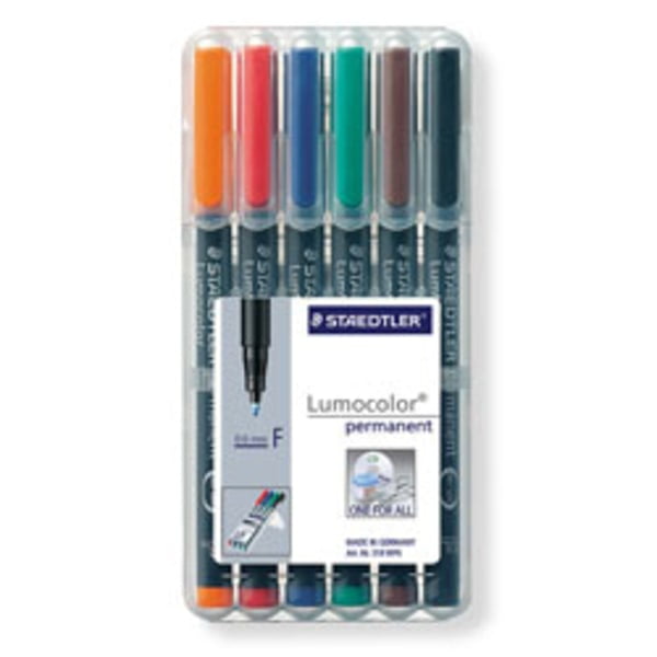 Staedtler® Mars® Lumocolor® Permanent Markers, Fine Point, 80 Recycled