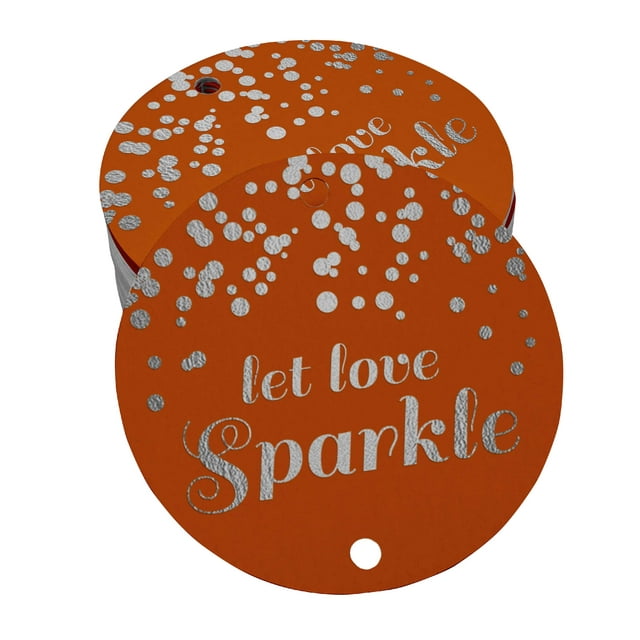 Inkdotpot Real Silver Foil Let Love Sparkle Wedding Tags Favor Hang Paper Tags 100 Pieces