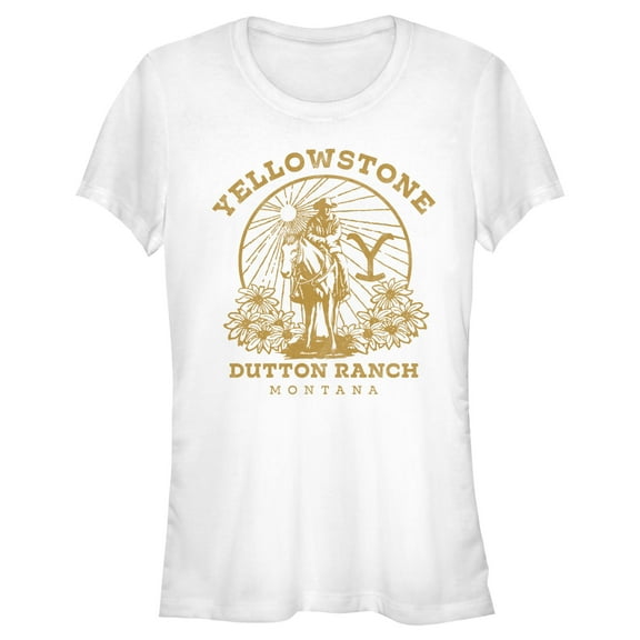 Junior's Yellowstone Floral John Dutton Ranch Montana Graphic T-Shirt