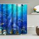 thumbnail image 3 of Cortina de baño de ducha con pintura del mundo marino de poliéster, ganchos colgantes impermeables para cortina de baño, 3 of 8
