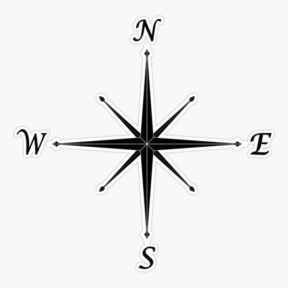 Compass Inspired Navigation Nautical Design Sticker