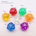 thumbnail image 3 of Dados de tamiz transparentes de 20 lados, color sólido, bolsa de varios colores, colgante, pendientes, llavero, accesorios, 3 of 5
