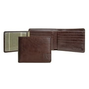 Hidesign Vespucci Buffalo Leather RFID Blocking Brown Trifold Wallet