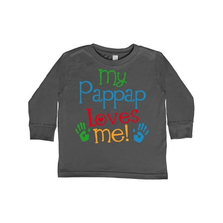 

Inktastic My Pappap Loves Me Gift Gift Toddler Boy or Toddler Girl Long Sleeve T-Shirt