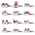 thumbnail image 1 of Paquete de 12 accesorios de decoración para el 4 de julio, decoraciones patrióticas para el día de los caídos, suministros para fiestas, gafas de sol con bandera, decoración para fiestas de, 1 of 7