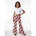 thumbnail image 3 of Girls Flared Wide Leg Pants, Digital Print Casual Bell Bottom Trousers, Slim Fit Kids Fashion Bottoms for Ages 4-13, Spring Summer Wear, 3 of 6