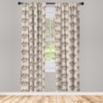 thumbnail image 4 of Ambesonne Vintage Window Curtains, Oriental Tulips Pattern, Each 28" W x 84" L, Dark Eggshell Redwood, 4 of 4