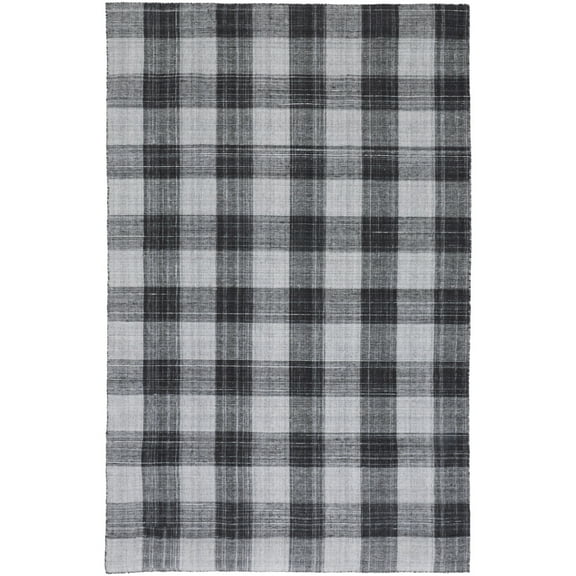 Feizy Jemma Transitional Plaid, Black/Gray, 5' x 8' Area Rug Easy Care Stain Resistant Pet & Kid Friendly Rustic Floor Rug for Living room Bedroom