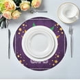 thumbnail image 3 of SKYSONIC Mardi Gras Round Placemats for Dining Table Non-Slip Heat-Resistant Polyester Table Mats 4 pack Washable Table Mats for Kitchen Dining Table Decoration, 3 of 5