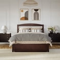 thumbnail image 3 of AFI Warren 14" Queen Wood Platform Bed Frame with Foot Drawer Storage, Walnut, 3 of 14