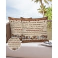 thumbnail image 6 of Pack of 2 Outdoor Pillow Covers, American Country Star Bless This Home Berries Wooden Board Waterproof Square Throw Pillowcase Cushion Decorative Pillow Covers for Couch Patio Tent, 24x24 in, 6 of 6