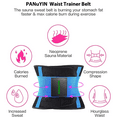 thumbnail image 2 of PANuYIN Waist Trimmer Trainer Belt for Women Men Weight Loss Premium Neoprene Sport Sweat Workout Slimming Body Shaper Sauna Exercise (Blue, L), 2 of 6