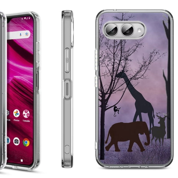 Shockproof Phone Case for T-Mobile Revvl 8, by OneToughShield - Twilight Safari