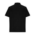 thumbnail image 3 of Lovskoo Mens Button Down Short Sleeve Shirt Collared Shirt Casual Loose Shirt Solid Color Comfortable Shirt Blouse Black, 3 of 6