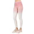 thumbnail image 2 of Women's Heather Knit Ombre Activewear Leggings w/High Waist Band, Wine Red / Ivory, XL, 2 of 6