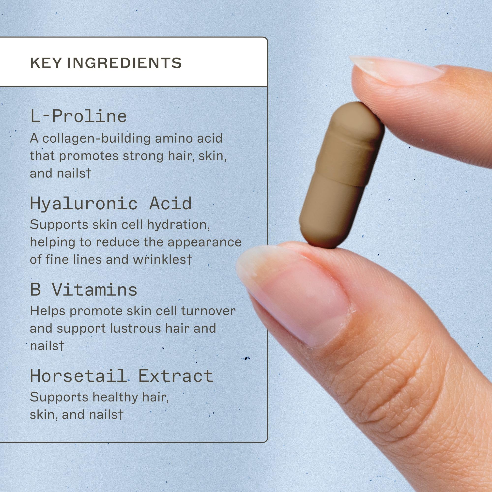 Amy Myers MD Hair Skin and Nails - Supports Strong Hair, Radiant Skin & Healthy Nails - L-Proline, Horsetail, Hyaluronic Acid - Gluten-Free - 120 Capsules (30 Servings)