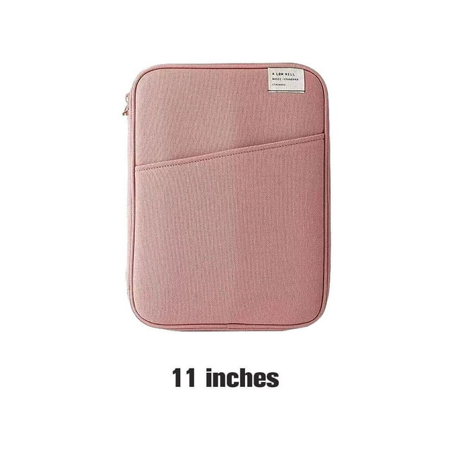 Langgg Tablet Sleeve Bag Laptop Pouch Soft Computer Handbag Notebook Keyboard Storage Zipper Closure Mouse Organizer Business Pink 11inch