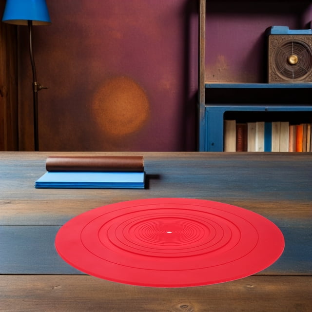 HONMEET Silicone Turntable Mat in Red with Anti Static and Shock Absorbing for Vinyl Record Protection At Home