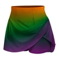 thumbnail image 3 of aidice Workout Shorts for Women Skorts Summer Elastic Waisted Athletic Gym Gradient Color Skirts Shorts, 3 of 5