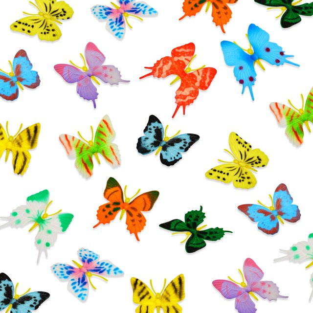 Decoración artística de plástico Toy Butterflies Canlierr, 36 unidades