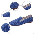 thumbnail image 5 of Rokment Womens Butterfly Ballet Flat Dress Shoes 2026 Spring Summer Fashion Hollow out Leather Square Toe Low Heel Casual Walking Slip on Loafers for Ladies Blue Size 7.5, 5 of 7