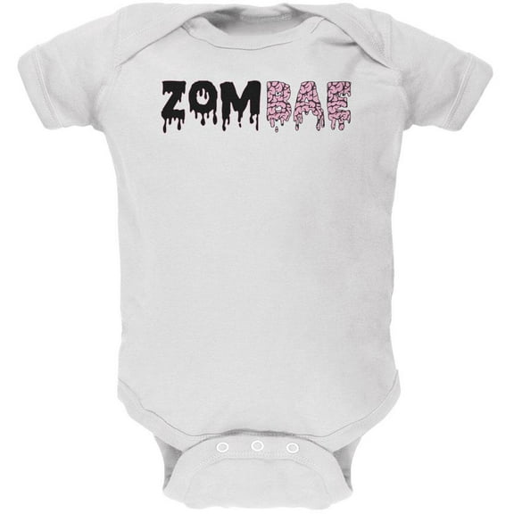 Halloween Zombae Zombie Brain Soft Baby One Piece White 24 Month