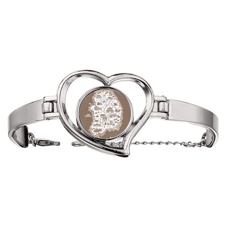 Korean Map Seoul and Busan Bracelet Heart Jewelry Wire Bangle