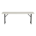 thumbnail image 6 of Norwood Commercial Furniture 8 ft Multipurpose Indoor Outdoor Heavy Duty Portable Blow Molded Plastic Folding Training Seminar Table 18" W x 96" L Gray, 6 of 9