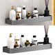 thumbnail image 3 of Estantes de almacenamiento montados en la pared para espacio de baño, estante de almacenamiento de ducha de aluminio, estante flotante para baño, gris, 30cm, una sola capa, 3 of 12