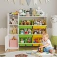 thumbnail image 2 of OUTGOODS 43.5" Kids Toy Storage Organizer w/8 Removable Bins & Bookshelf, Engineered Wood, 2 of 7